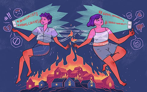 The violence between Meiteis and Kukis in Manipur has caused many LGBTQ people from these communities to choose between identities – tribe or queer. Illustration: David Yambem