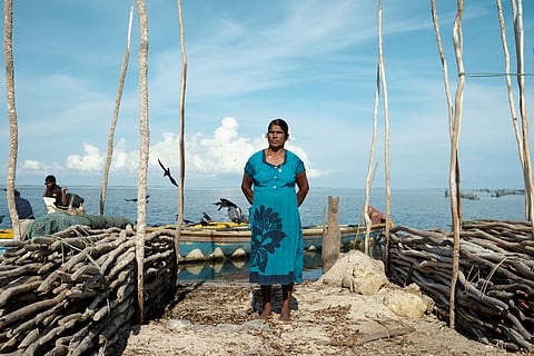 A fisher from the coastal village of Illupaikadavai, in Mannar district, which has seen coastal erosion and loss of fish stocks. Many of those most impacted by the climate crisis in the North and East of Sri Lanka are from farming and fishing communities.