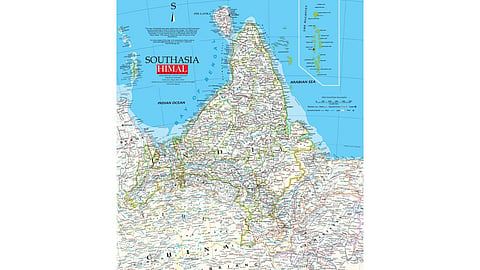 The Right-Side-Up Map of Southasia, designed by Himal Southasian in 1998. Go to our membership page to get your personal copy. Copyright Himal Southasian