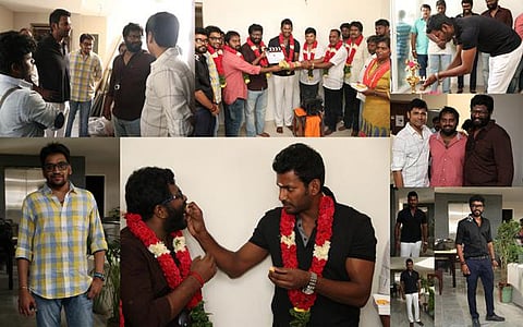 புதுமுக இயக்குநர் மித்ரன் - விஷால் படப்பூஜை ஆல்பம்