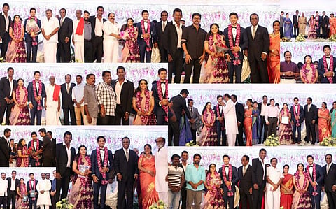 விஷாலின் தங்கை ஐஸ்வர்யா திருமண வரவேற்பு ஆல்பம்