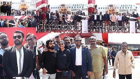 சென்னை விமான நிலையத்தில் நடைபெற்ற 'சூரரைப் போற்று' பாடல் வெளியீட்டு விழா