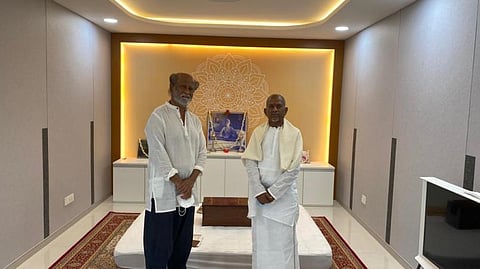 இளையராஜா ஸ்டூடியோவை பார்த்து ரசித்துப் பாராட்டிய ரஜினிகாந்த்