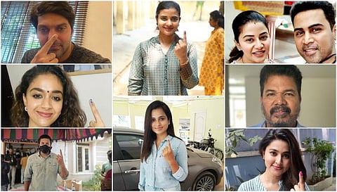 தேர்தலில் வாக்களித்த திரை பிரபலங்கள் ஆல்பம்