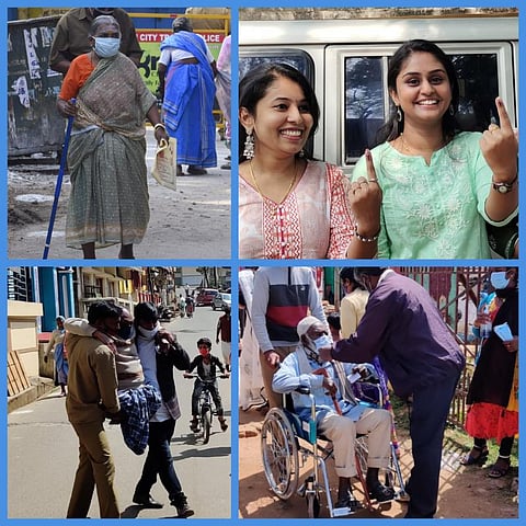 நகர்ப்புற உள்ளாட்சி தேர்தல்: ஜனநாயக கடமையாற்றிய சாமானியர்கள்! - புகைப்படத் தொகுப்பு