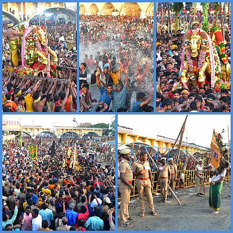 வைகை ஆற்றில் இறங்கினார் கள்ளழகர் - புகைப்படத் தொகுப்பு