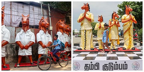 செஸ் ஒலிம்பியாட் | சென்னையில் அங்கிங்கெனாதபடி ‘தம்பி’ - புகைப்படத் தொகுப்பு