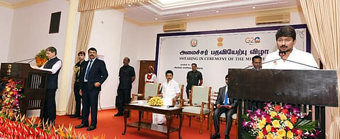 தமிழக அமைச்சராக உதயநிதி பதவியேற்பு - புகைப்படத் தொகுப்பு