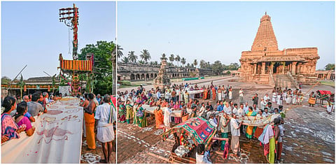 தஞ்சை பெரிய கோயிலில் கொடியேற்றம் கோலாகலம் - போட்டோ ஸ்டோரி