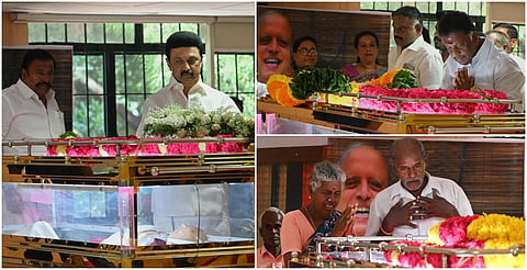 வேளாண் விஞ்ஞானி எம்.எஸ்.சுவாமிநாதன் உடலுக்கு தலைவர்கள், பொதுமக்கள் அஞ்சலி - போட்டோ ஸ்டோரி