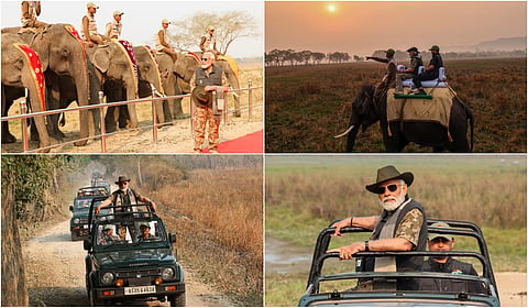 Prime Minister Modi elephant ride at Kaziranga National Park