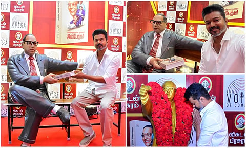 tvk leader vijay at ambedkar book release function