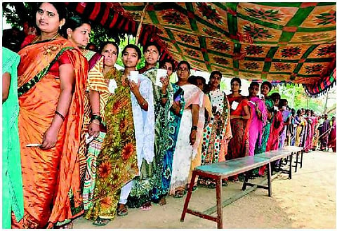 தெலங்கானாவில் விறுவிறு வாக்குப்பதிவு﻿