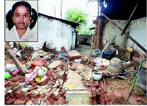 மதுரையில் கன மழை: வீடு இடிந்து சிறுமி பலி﻿