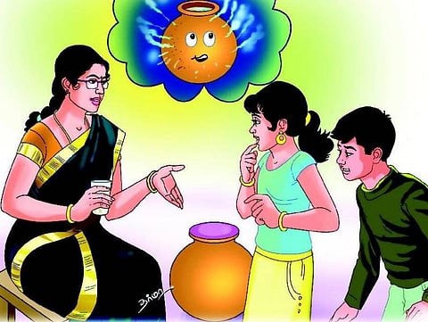 நிலா டீச்சர் வீட்டில்: மண் பானையும் ஜில் தண்ணீரும்﻿