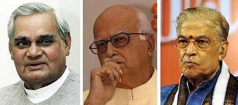 பாஜக ஆட்சிமன்றக் குழுவில் இருந்து வாஜ்பாய், அத்வானி, ஜோஷி நீக்கம்﻿