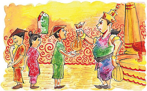 குறும்புத் தலையால் வந்த மரம் - பர்மிய நாட்டுப்புறக் கதை