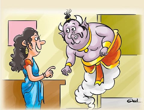 சுட்டது நெட்டளவு- பெண்ணுக்கு பூதம் கொடுத்த வரும்