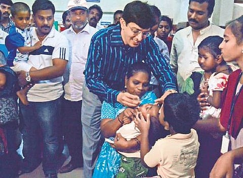 தமிழகத்தில் இரண்டாம் தவணையாக 65.50 லட்சம் குழந்தைகளுக்கு போலியோ சொட்டு மருந்து