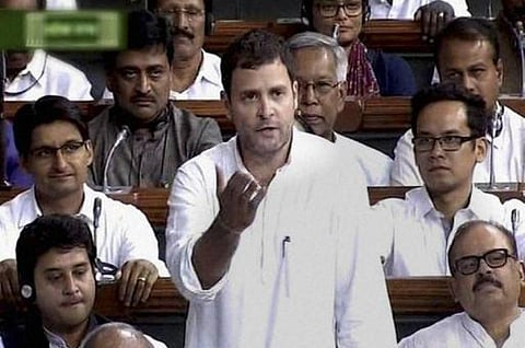 நாட்டை வீழ்ச்சியடைய வைத்துவிட்டார் மோடி: மக்களவையில் ராகுல் காந்தி ஆவேசம்