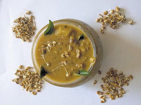 முளை கட்டிய கொள்ளு சாம்பார்﻿