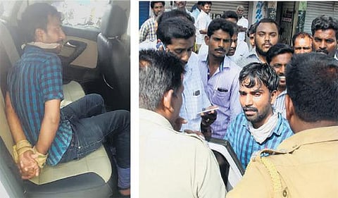 காதலித்து திருமணம் செய்ததால் ஆத்திரம்: வாய், கைகளை கட்டி காருக்குள் இளைஞர் அடைப்பு﻿ - 10 மணி நேரத்துக்குப் பின்னர் மீட்கப்பட்டார்