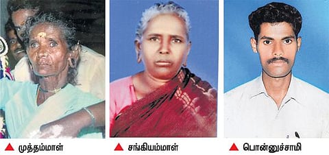 சிவகங்கை அருகே﻿ ஒரே குடும்பத்தைச் சேர்ந்த 4 பேர் கொலை﻿: மர்மக் கும்பல் தீயிட்டு எரித்தது﻿