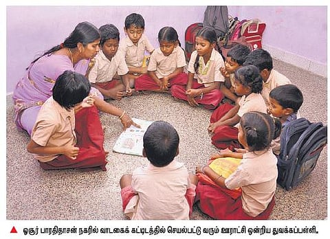 நிலம் கிடைக்காமல் 8 ஆண்டுகளாக﻿﻿ வாடகை கட்டிடத்தில் இயங்கும் ஓசூர் ஊராட்சி ஒன்றிய துவக்கப்பள்ளி﻿