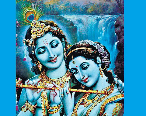 கண்ணனைக் கண்டு கண் திறந்த ராதை﻿