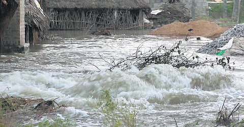 ஏரி உடைந்து ஊருக்குள் புகுந்த வெள்ளம்﻿