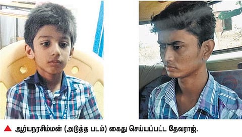 கடத்தப்பட்ட பள்ளி சிறுவன் மீட்பு﻿: தேனி மாவட்ட இளைஞர் கைது﻿