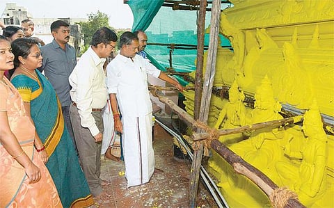 திருவல்லிக்கேணி பார்த்தசாரதி கோயிலில் 5 சன்னதிகளுக்கு 22-ம் தேதி கும்பாபிஷேகம்: திருப்பணிகள், பாதுகாப்பு ஏற்பாடுகளை அமைச்சர் ஆய்வு