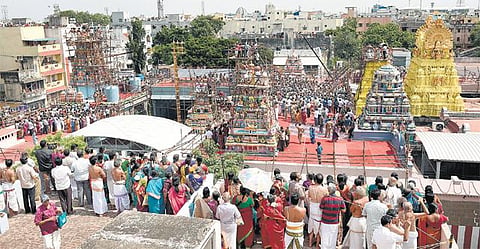 திருவல்லிக்கேணி பார்த்தசாரதி கோயிலில் உள்ள﻿ யோக நரசிம்மர் உள்ளிட்ட சன்னதிகளுக்கு கோலாகலமாக நடந்த கும்பாபிஷேகம்﻿: ஆயிரக்கணக்கான பக்தர்கள் தரிசனம்﻿
