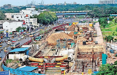 15 மாதங்களுக்கு பிறகு டிஎம்எஸ் - மே தின பூங்கா இடையே﻿ மெட்ரோ ரயில் பணி மீண்டும் தொடக்கம்﻿: 2018 மார்ச் மாதத்துக்குள் முடிக்க திட்டம்﻿