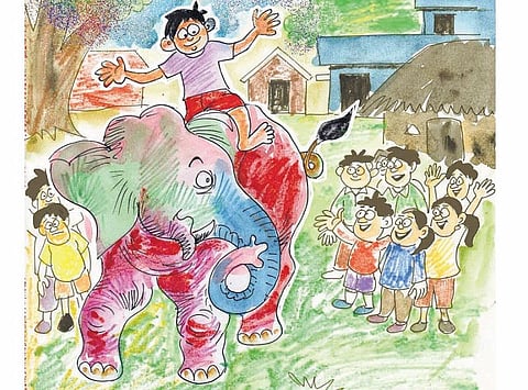 சித்திரக் கதை: வானவில் யானை