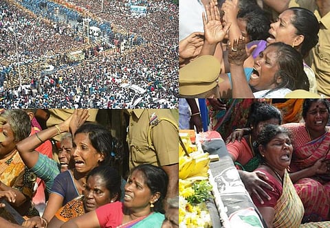பேசும் படங்கள்: ஜெ. - கதறலுக்கு நடுவே கடைசி பயணம்...