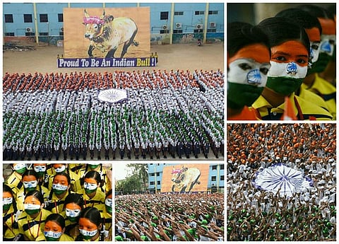 சென்னை தனியார் பள்ளியில் காளை வணக்கத்துடன் குடியரசு தின விழா