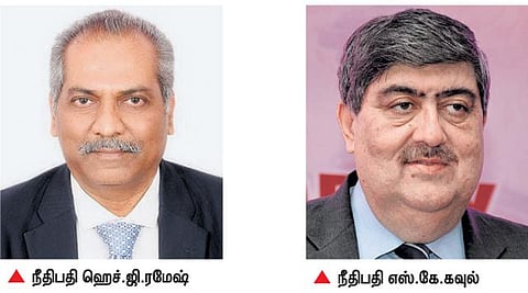 சென்னை உயர் நீதிமன்றத்தின்﻿ புதிய தலைமை நீதிபதியாக ஹெச்.ஜி.ரமேஷ் நியமனம்﻿: உச்ச நீதிமன்ற நீதிபதியாகிறார் எஸ்.கே.கவுல்﻿