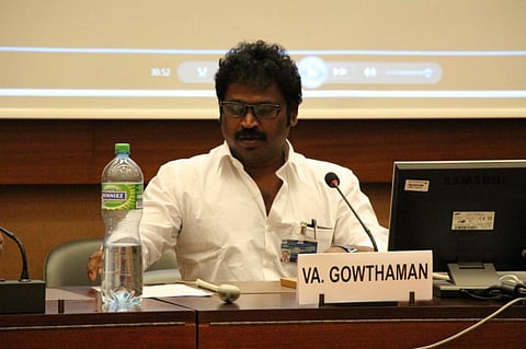 தமிழ் மக்களுக்கு நீதி வேண்டும், இலங்கை அரசுக்கு கால அவகாசம் வழங்கக் கூடாது: ஐ.நா. மன்றத்தில் தமிழர்களின் நிலைகுறித்து கௌதமன் ஆதங்கம்