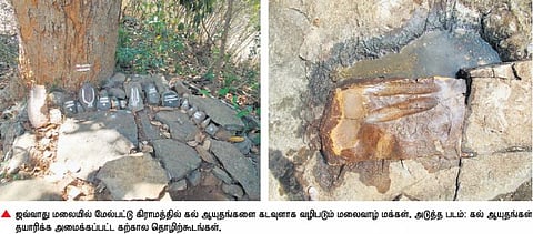 ஜவ்வாது மலை அடுத்த மேல்பட்டு கிராமத்தில் கல் ஆயுதங்களை கடவுளாக வழிபட்ட மலைவாழ் மக்கள்﻿: 4 ஆயிரம் ஆண்டுகள் பழமையான தொழிற்கூடங்கள் கண்டுபிடிப்பு﻿