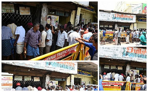 ஓஎம்ஆர் சாலை டாஸ்மாக்கில் உச்சி வெயிலிலும் அலைமோதும் கூட்டம்