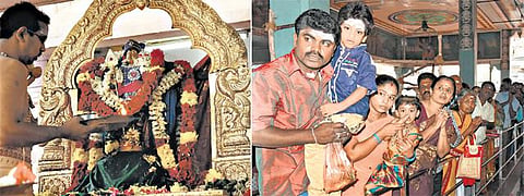 தமிழ் புத்தாண்டை முன்னிட்டு கோயில்களில் சிறப்பு வழிபாடு﻿: நீண்ட வரிசையில் காத்திருந்து பக்தர்கள் தரிசனம்﻿