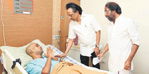 மாணவர் சூரஜூக்கு ஸ்டாலின் நேரில் ஆறுதல்﻿﻿