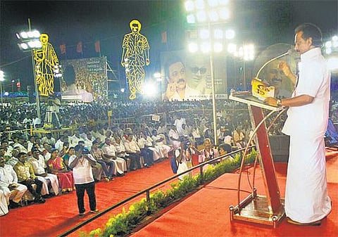 ஜிஎஸ்டி விவகாரத்தில் தமிழக அரசு துரோகம் செய்துவிட்டது: படப்பை பொதுக் கூட்டத்தில் மு.க.ஸ்டாலின் குற்றச்சாட்டு