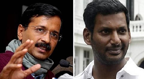 ஆர்.கே.நகர் தேர்தலில் போட்டி: விஷாலுக்கு கேஜ்ரிவால் வரவேற்பு