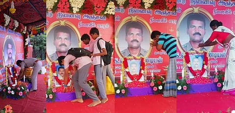 இன்ஸ்பெக்டர் பெரியபாண்டியன் சுட்டுக்கொல்லப்பட்ட சோக நிகழ்வின் ஓராண்டு நிறைவு: போலீஸார் பொதுமக்கள் அஞ்சலி