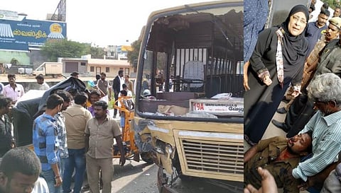 வாணியம்பாடி அருகே சாலை விபத்து: பாதிக்கப்பட்டவர்களை மீட்டு சிகிச்சைக்கு அனுப்பிய அமைச்சர்