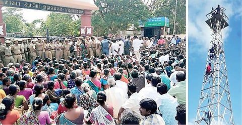 நாகையில் புயல் நிவாரணம் வழங்காததை கண்டித்து﻿
﻿ஆதார் அட்டையை ஒப்படைத்து மீனவர்கள் மறியல்﻿: ﻿ஆறுகாட்டுத்துறையில் கண்காணிப்பு கோபுரத்தில் ஏறி போராட்டம்﻿