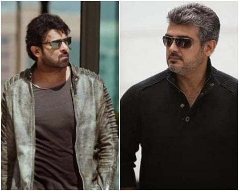 சாஹோ படப்பிடிப்பு தளத்துக்குச் சென்ற அஜித் பிரபாஸுடன் நீண்ட நேரம் உரையாடல்