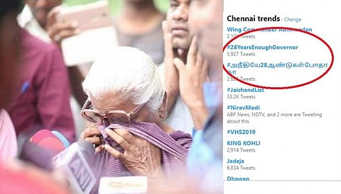 எழுவர் விடுதலை கோப்பில் கையெழுத்திடாத ஆளுநர்: அநீதியே 28 ஆண்டுகள் போதாதா?- ட்ரெண்டாகும் ஹேஷ்டேகுகள், விளாசும் நெட்டிசன்கள்